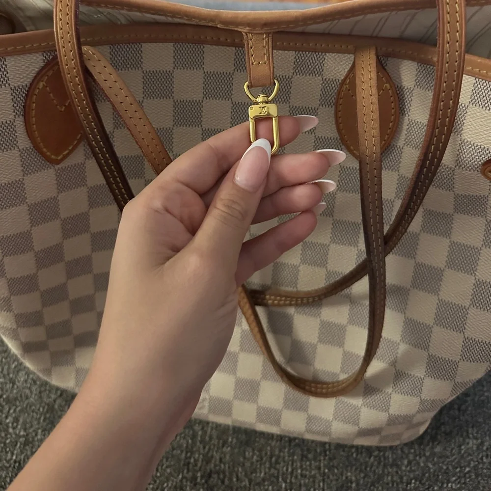 LOUIS VUTTION DAMIER AZUR NEVERFULL TOTE BAG - Picture 6 of 10